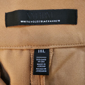 WHBM High Rise Riley Trouser Safari Tan 18L Plus Tall Quiet Luxury NWOT